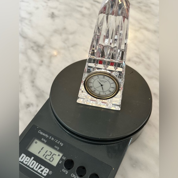 Waterford Cut Crystal Obelisk Pyramid Desk Clock - VINTAGE - Picture 15 of 15